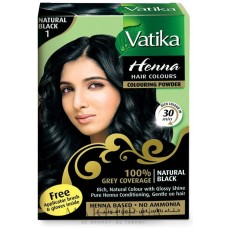 Фарба для волосся з хною Ватіка - натуральний чорний / Vatika Henna Black - 6 шт - 10 гр 