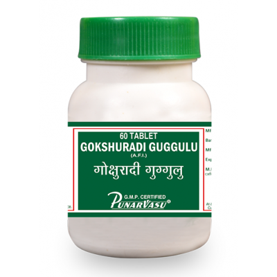 Гокшуради гуггул / Gokshuradi guggulu - улучшение работы почек, нефриты, камни в почках, простатит - Пунарвасу - 60 таб