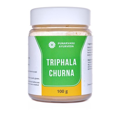 Трифала чурна / Triphala churna - омоложение, очищение, похудение, улучшает работу печени, кишечника, поджелудочной железы, тоник для пищеварения - Пунарвасу - 100 гр