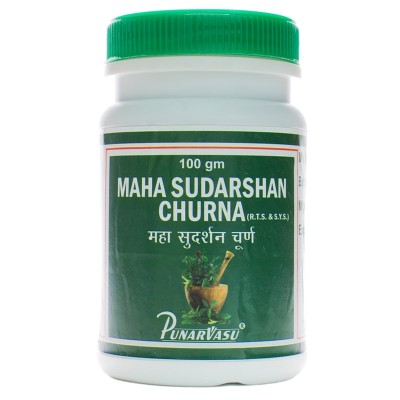 Махасударшан чурна / Maha sudarshan churna - грипп, простуда, температура, желчнокаменная болезнь - Пунарвасу - 100 гр