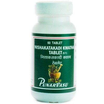 Нишакатхакади кватха таблет / Nishakatakadi kwatha tablet - cахарный диабет всех типов, диабетические осложнения - Пунарвасу - 60 таб