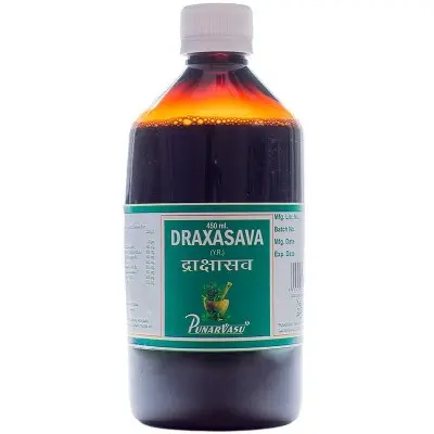 Дракша асава / Draxa asava - расстройства ЖКТ: несварение, нарушение функций печени, потеря аппетита, геморрой, гельминты, кровотечения, малокровие, слабость - Пунарвасу - 450 мл